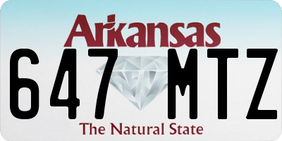 AR license plate 647MTZ