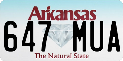 AR license plate 647MUA