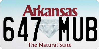 AR license plate 647MUB