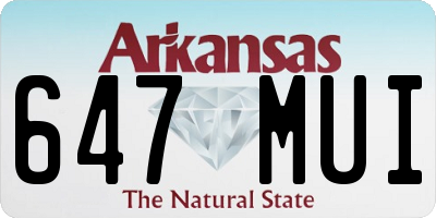 AR license plate 647MUI