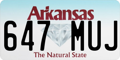 AR license plate 647MUJ
