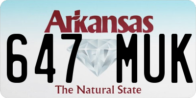 AR license plate 647MUK