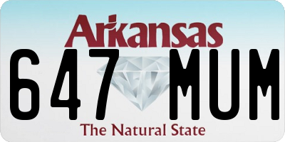 AR license plate 647MUM