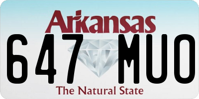 AR license plate 647MUO