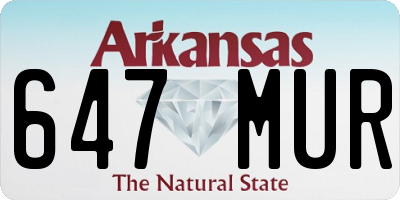 AR license plate 647MUR