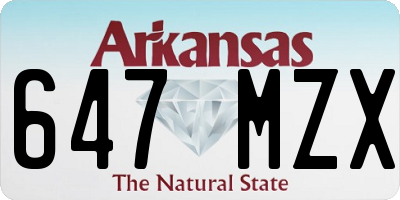 AR license plate 647MZX