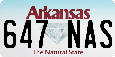 AR license plate 647NAS