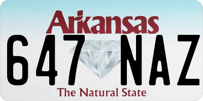 AR license plate 647NAZ
