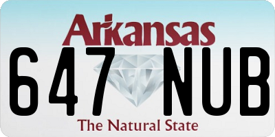 AR license plate 647NUB