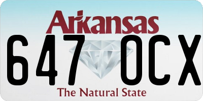 AR license plate 647OCX