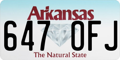 AR license plate 647OFJ