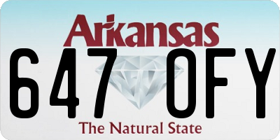AR license plate 647OFY