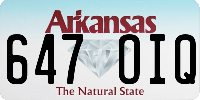 AR license plate 647OIQ