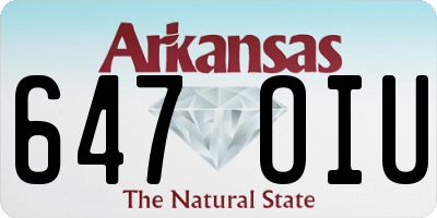 AR license plate 647OIU