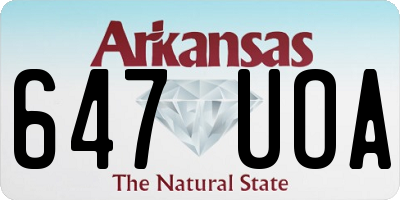 AR license plate 647UOA