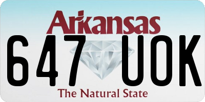 AR license plate 647UOK
