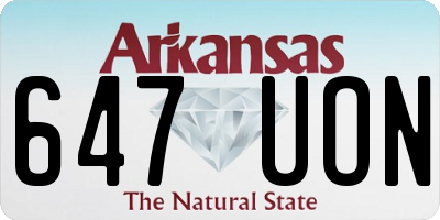AR license plate 647UON