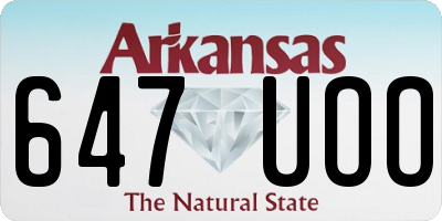 AR license plate 647UOO