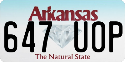 AR license plate 647UOP