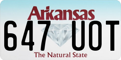 AR license plate 647UOT