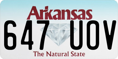 AR license plate 647UOV