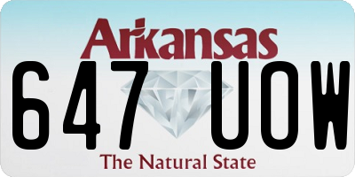 AR license plate 647UOW