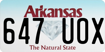 AR license plate 647UOX