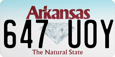 AR license plate 647UOY