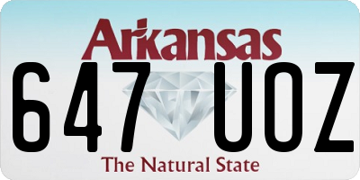 AR license plate 647UOZ