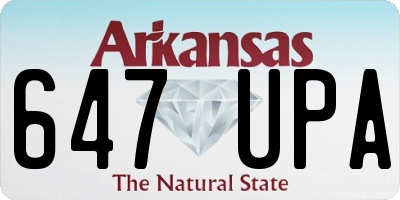 AR license plate 647UPA