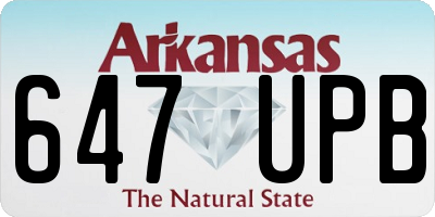 AR license plate 647UPB