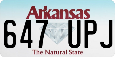 AR license plate 647UPJ