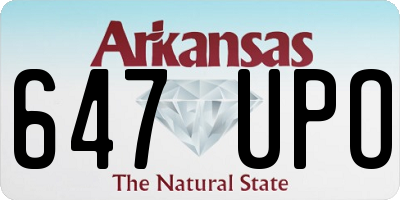AR license plate 647UPO