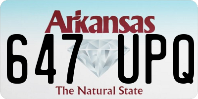 AR license plate 647UPQ
