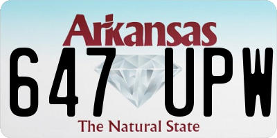 AR license plate 647UPW