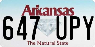 AR license plate 647UPY