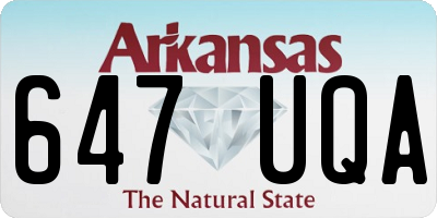 AR license plate 647UQA