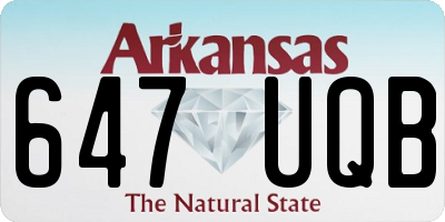 AR license plate 647UQB