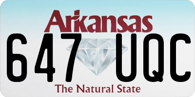 AR license plate 647UQC