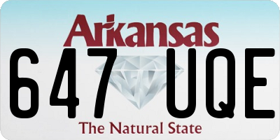 AR license plate 647UQE