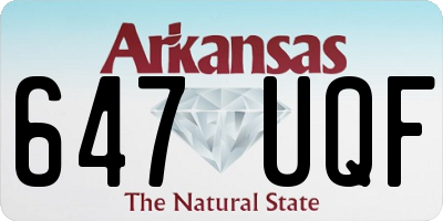 AR license plate 647UQF