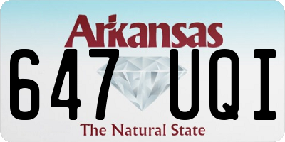 AR license plate 647UQI