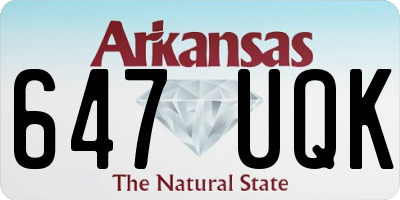 AR license plate 647UQK