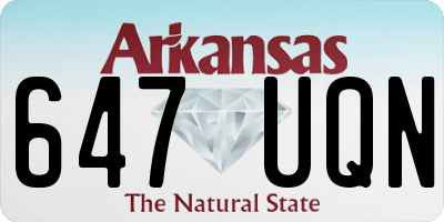 AR license plate 647UQN
