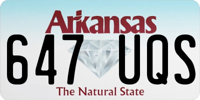 AR license plate 647UQS