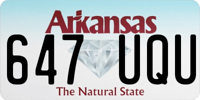 AR license plate 647UQU