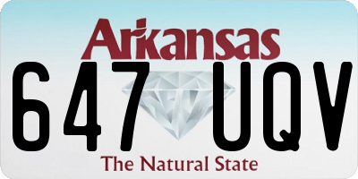 AR license plate 647UQV