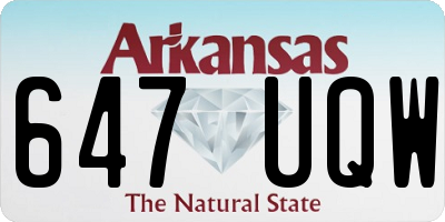 AR license plate 647UQW