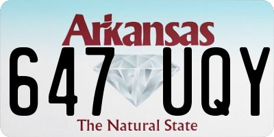 AR license plate 647UQY