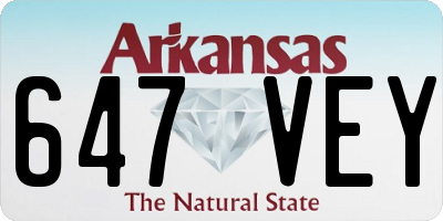 AR license plate 647VEY